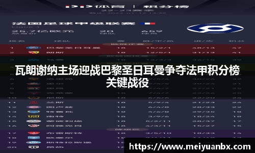 瓦朗谢纳主场迎战巴黎圣日耳曼争夺法甲积分榜关键战役